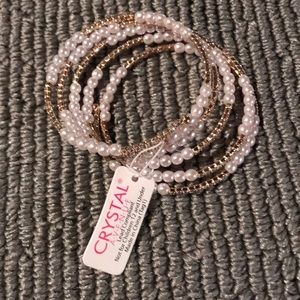 Crystal & pearl bracelet